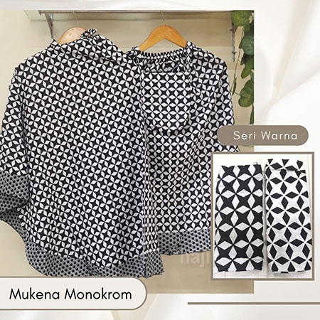 mukena anak monokrom